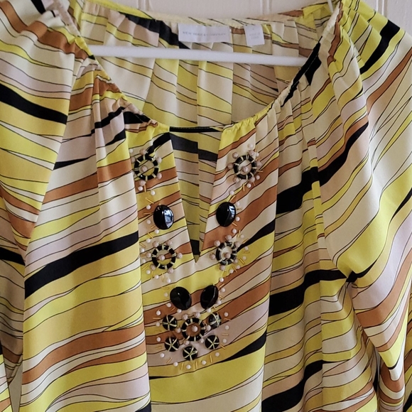New York & Company Beaded Cinched Hip Blouse - Picture 2 of 3